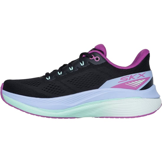 Skechers Performance Max Cushioning Propulsion Textiel Dames Zwarte/Paarse Sneakers - Image 4