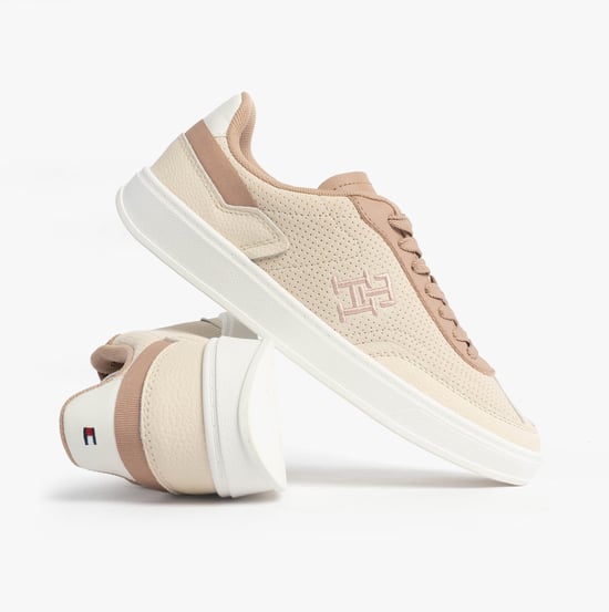 Tommy Hilfiger Th Monogram Trainer Dames Sneakers Muslin/Klei Steen - Image 2