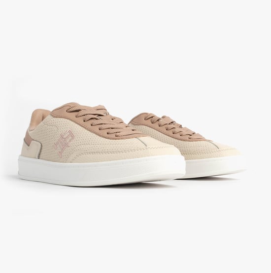 Tommy Hilfiger Th Monogram Trainer Dames Sneakers Muslin/Klei Steen - Image 4