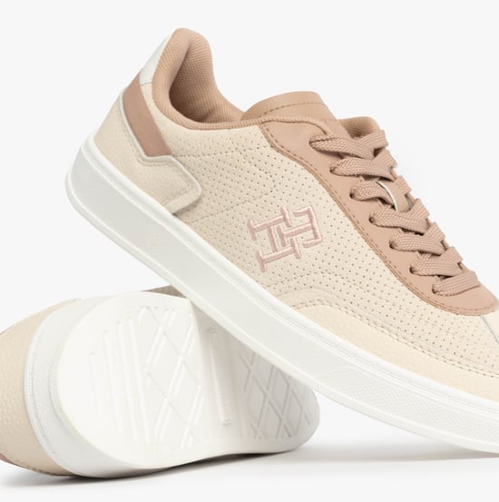Tommy Hilfiger Th Monogram Trainer Dames Sneakers Muslin/Klei Steen - Image 6