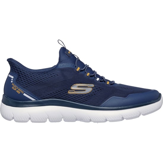 Skechers Summits Top Rate Textiel Heren Marineblauw/gele Sneakers - Image 2