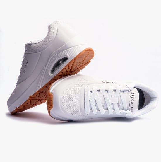 Skechers 52458/wht Uno - Stand On Air Mens Trainers White - Image 4