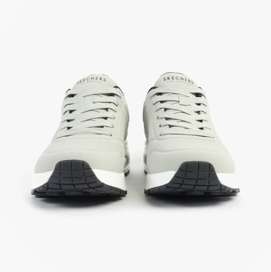 Skechers Uno - Stand On Air Mens Trainers Light Grey/black - Image 4