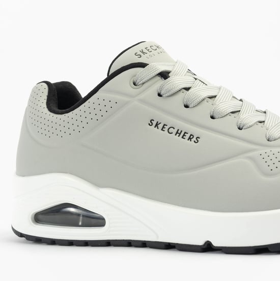 Skechers Uno - Stand On Air Mens Trainers Light Grey/black - Image 6