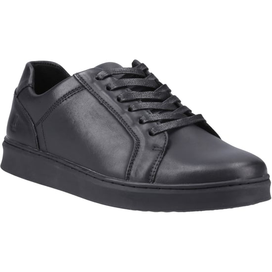 Hush Puppies Madden Leather Men's Black Trainers - Image 1