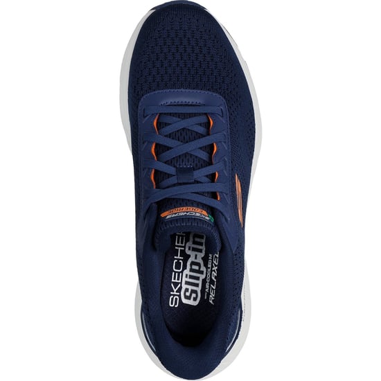 Skechers Edgeride Textiel Heren Navy/Oranje Sneakers - Image 3