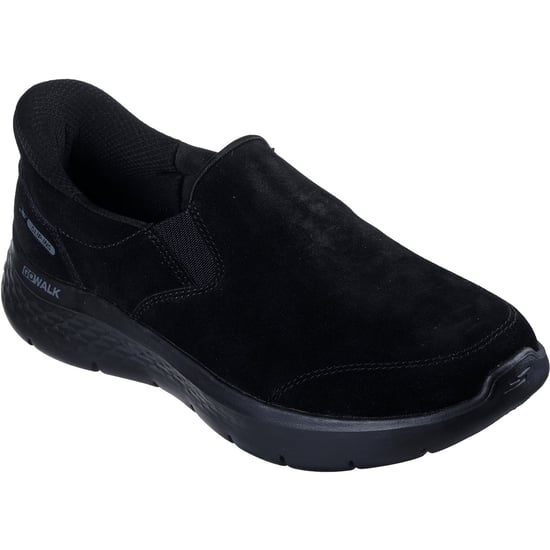 Skechers Go Walk Flex Dames Zwarte Suède Sneakers - Image 1