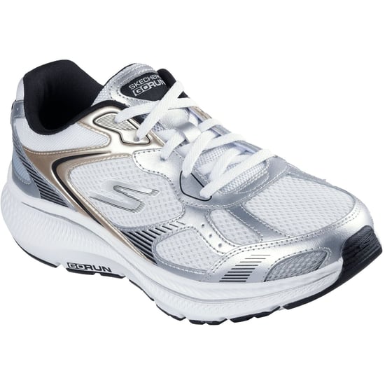 Skechers GO RUN Consistent 2.0 Volt Leer Dames Wit/zilver/zwarte Sneakers - Image 1