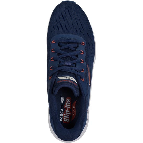 Skechers Arch Fit 2.0 Lestur Textiel Heren Marineblauw/rode Sneakers - Image 3