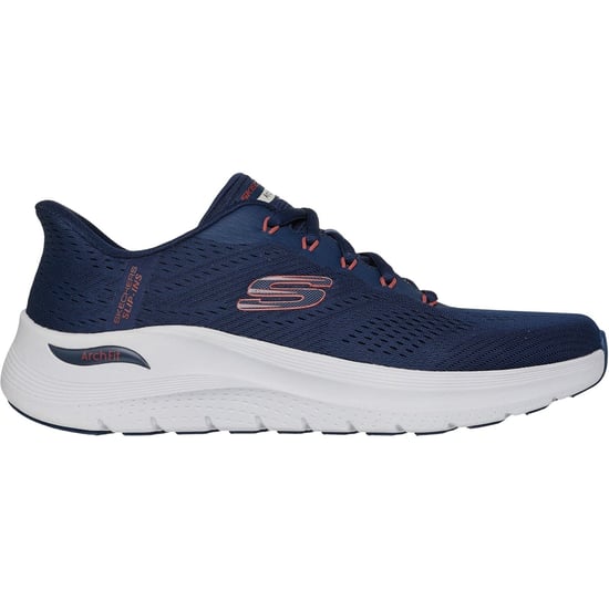 Skechers Arch Fit 2.0 Lestur Textiel Heren Marineblauw/rode Sneakers - Image 5