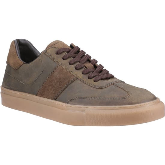 Hush Puppies Riley Heren Sneakers Van Suède In Khaki - Image 1