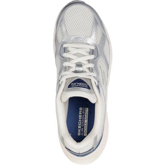 Skechers GO RUN Consistent 2.0 Volt Dames Sneakers Van Leer In Zilver/marineblauw - Image 3