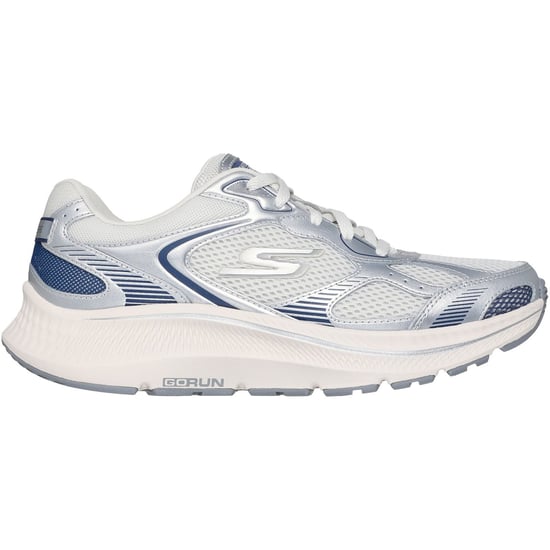 Skechers GO RUN Consistent 2.0 Volt Dames Sneakers Van Leer In Zilver/marineblauw - Image 5