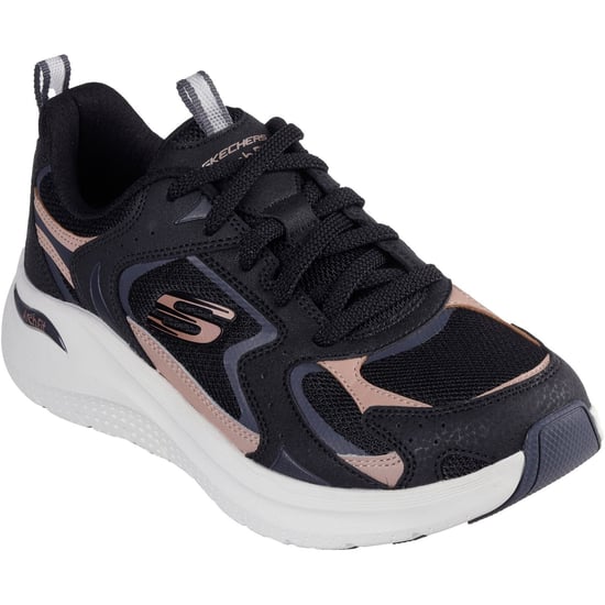 Skechers Arch Fit 2.0 Vintage Luxe Leer Dames Zwart/Roze Goud Sneakers - Image 1