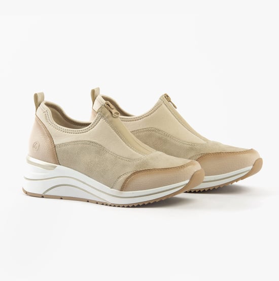 Remonte D0t08-61 Womens Trainers Beige Combination - Image 2
