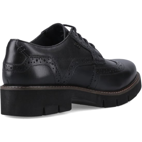 Pod Kacey Leren Dames Zwarte Brogues Schoenen - Image 2
