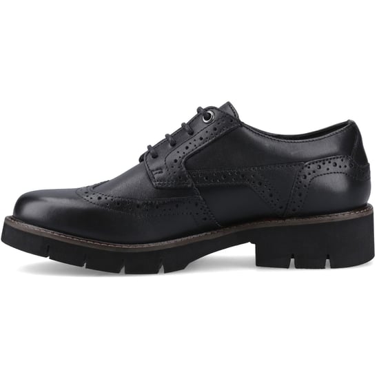Pod Kacey Leren Dames Zwarte Brogues Schoenen - Image 4