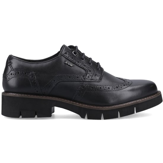 Pod Kacey Leren Dames Zwarte Brogues Schoenen - Image 5