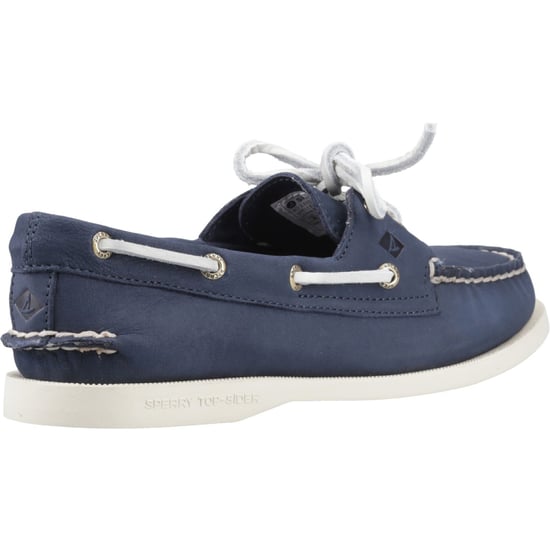 Sperry Authentic 2 Eye Leather Women's Navy Boat Shoes - Image 2