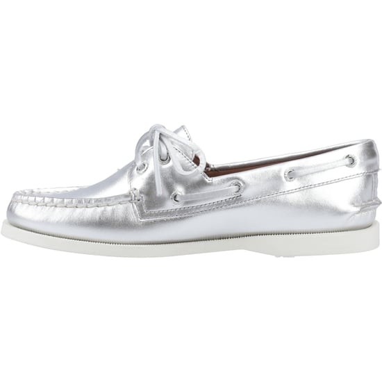 Sperry Authentic 2 Eye Dames Bootschoenen Van Zilver Leer - Image 4