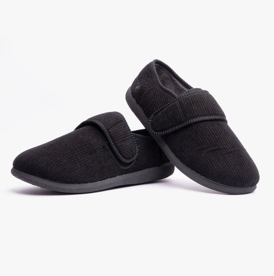 Padders Oliver Mens Touch Fasten Full Slippers Black - Image 3
