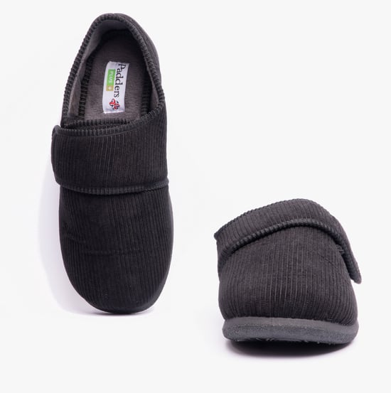Padders Oliver Mens Touch Fasten Full Slippers Black - Image 4