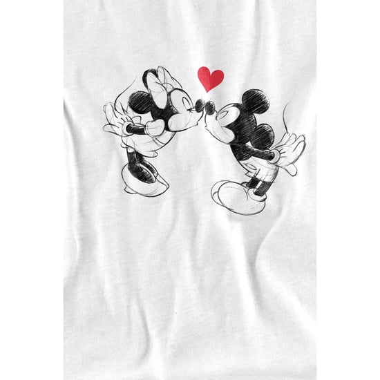 Disney Heren Mickey & Minnie Mouse Kiss Sketch Valentijnsdag T-Shirt (Wit) - Image 2