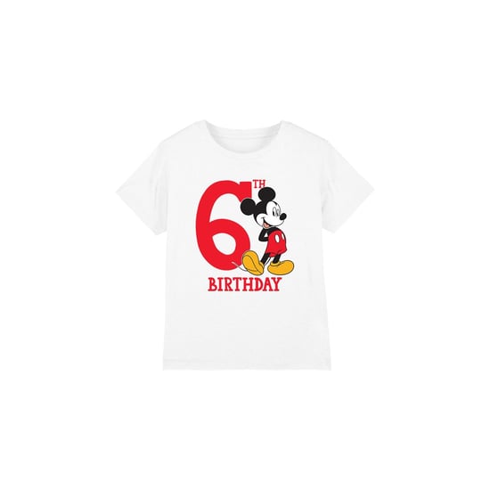 Disney Kinderen/Kids Mickey Mouse 6e Verjaardag T-Shirt (Wit) - Image 1