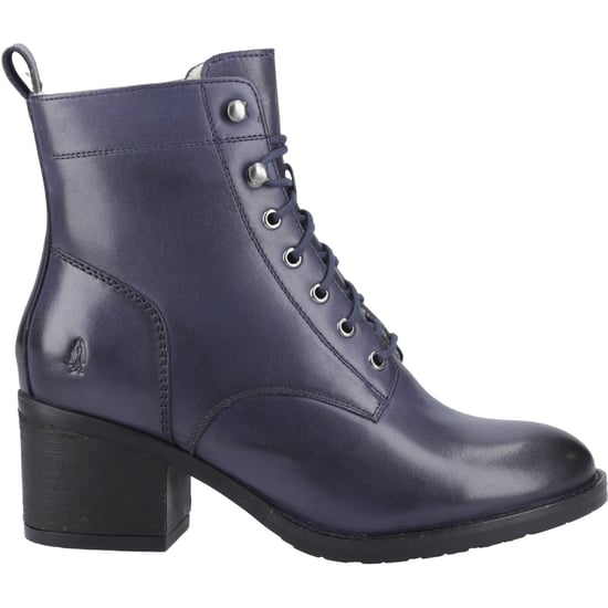 Hush Puppies Harriet Leer Dames Navy Hakken Enkellaarsjes - Image 5