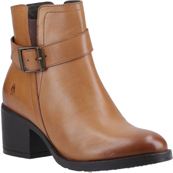 Hush Puppies Hensley Leather Women's Tan Heeled Ankle Boots - Image 1