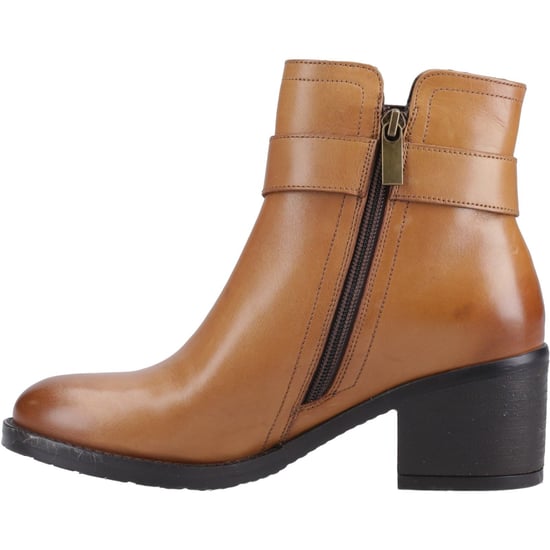 Hush Puppies Hensley Leather Women's Tan Heeled Ankle Boots - Image 4