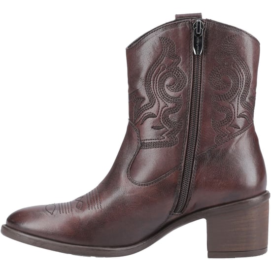 Hush Puppies Wynn Damchokladfärgade Ankelboots Med Klack I Läder - Image 4