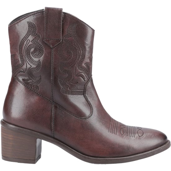 Hush Puppies Wynn Damchokladfärgade Ankelboots Med Klack I Läder - Image 5