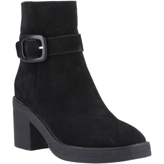 Hush Puppies Fearne Suede Women's Black Heeled Ankle Boots - Image 1