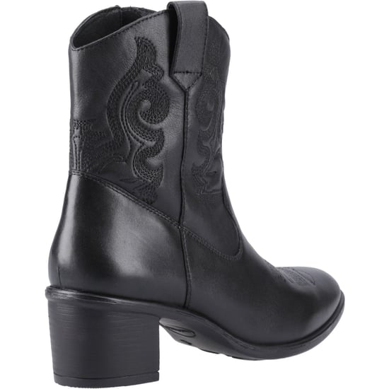 Hush Puppies Wynn Läder Dam Svarta Skor Med Klack - Image 2