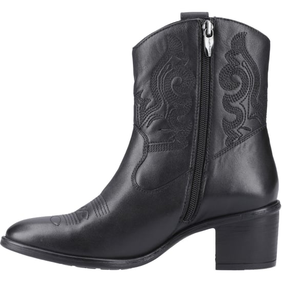 Hush Puppies Wynn Läder Dam Svarta Skor Med Klack - Image 4