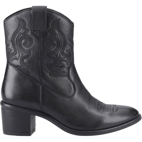 Hush Puppies Wynn Läder Dam Svarta Skor Med Klack - Image 5
