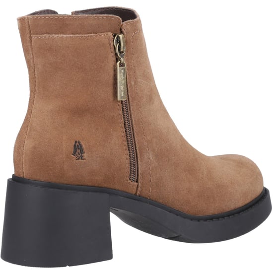 Hush Puppies Adele Suede Dames Tan Enkellaarsjes Met Hak - Image 2