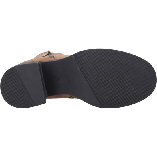 Hush Puppies Adele Suede Dames Tan Enkellaarsjes Met Hak - Image 3
