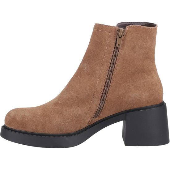 Hush Puppies Adele Suede Dames Tan Enkellaarsjes Met Hak - Image 4