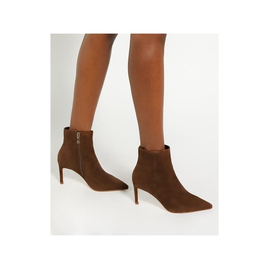 Dune Obsessively Suede Women's Dark Tan Heeled Ankle Boots - Image 6