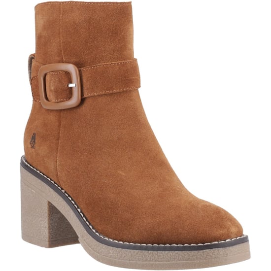 Hush Puppies Fearne Suede Women's Tan Heeled Ankle Boots - Image 1