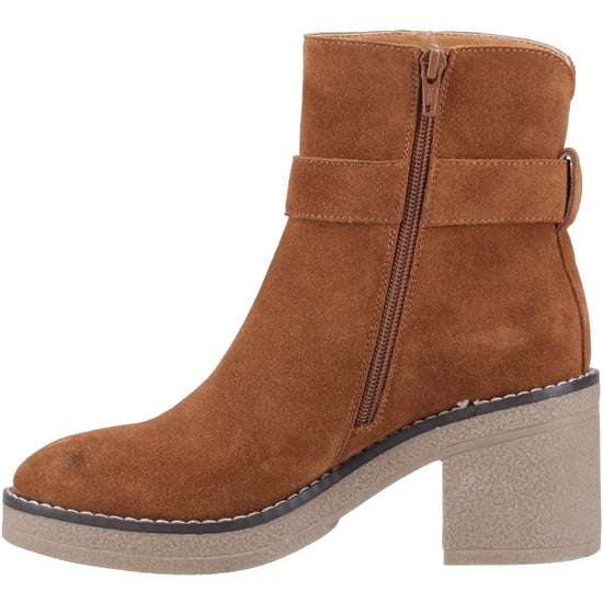 Hush Puppies Fearne Suede Women's Tan Heeled Ankle Boots - Image 4