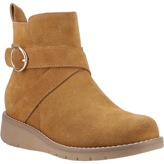 Hush Puppies Lyra Suede Women's Tan Winter Ankle Boots - Image 1