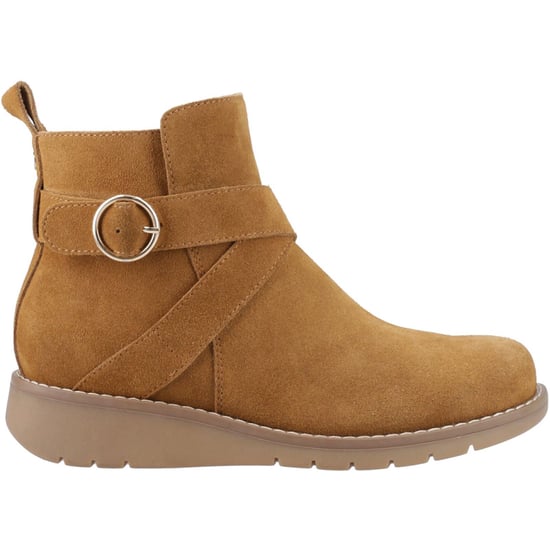 Hush Puppies Lyra Suede Women's Tan Winter Ankle Boots - Image 5