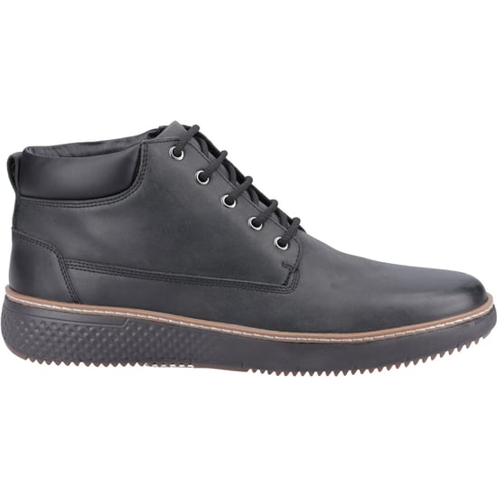 Hush Puppies Kian Läder Herr Svarta Ankelstövlar - Image 5