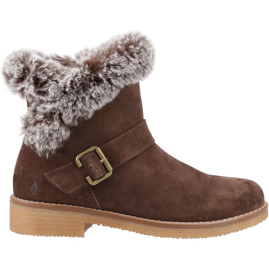 Hush Puppies Hannah Dames Suède Chocoladebruine Winter Enkellaarzen - Image 5