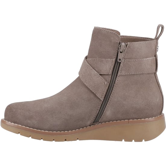 Hush Puppies Lyra Suède Dames Taupe Winter Enkellaarzen - Image 4
