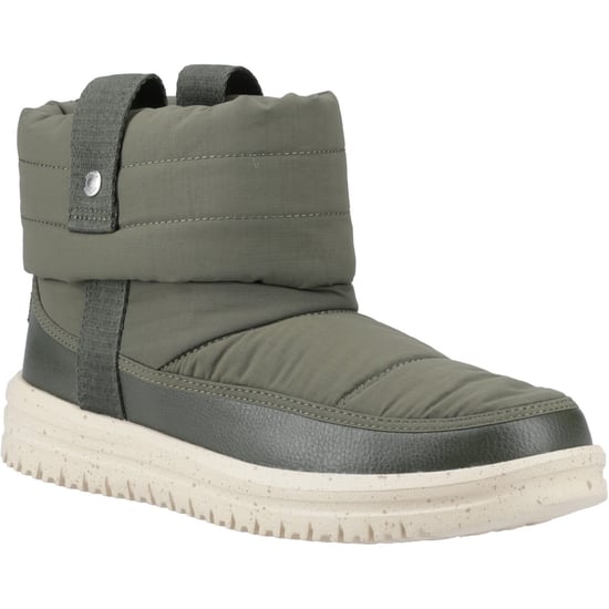 HEYDUDE Camden Cuff Nylon Quilt Nylon Dames Donkergroene Winter Enkelboots - Image 1