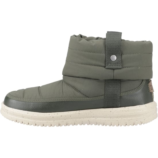 HEYDUDE Camden Cuff Nylon Quilt Nylon Dames Donkergroene Winter Enkelboots - Image 4